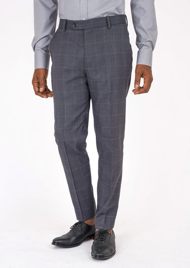 Dark Grey Windowpane Pants - SARTORO