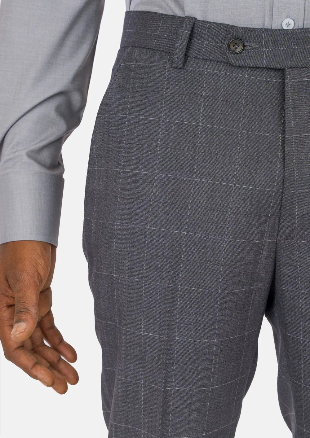 Dark Grey Windowpane Pants - SARTORO