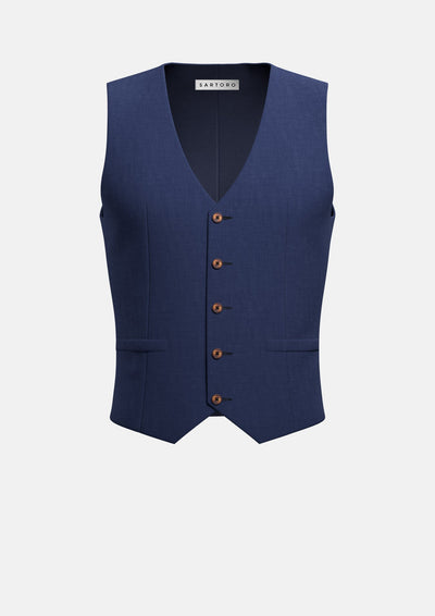 Deep Blue Cashmere Wool Vest - SARTORO