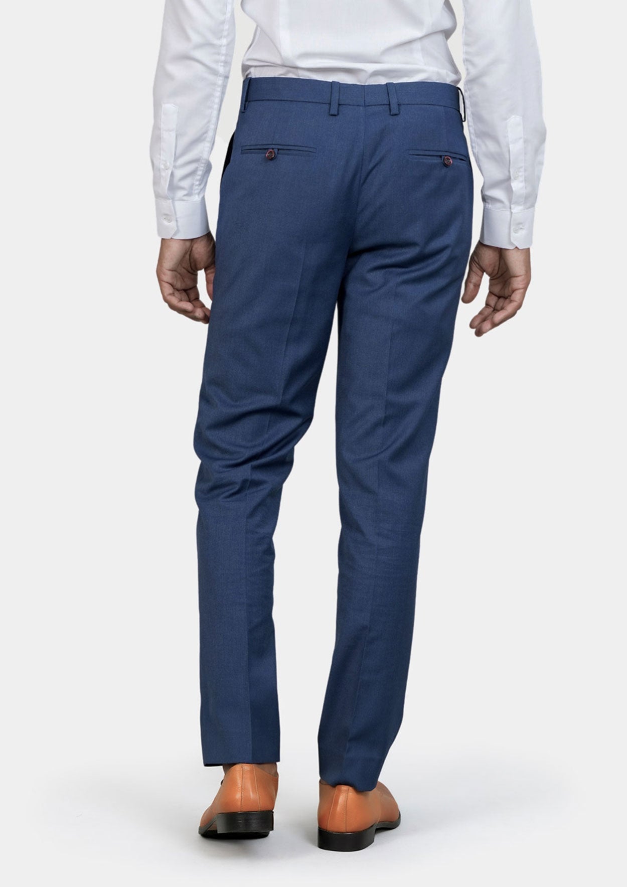 Deep Blue Crosshatch Pants - SARTORO