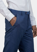 Deep Blue Crosshatch Pants - SARTORO