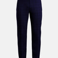 Deep Blue Flannel Windowpane Pants - SARTORO