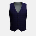 Deep Blue Flannel Windowpane Vest - SARTORO