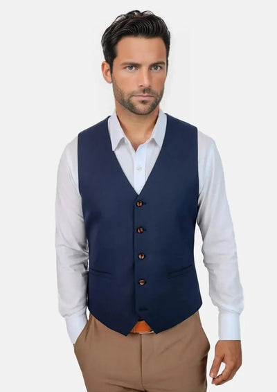 Navy Blue Paisley Vest and Tie Set - Gentleman's Guru