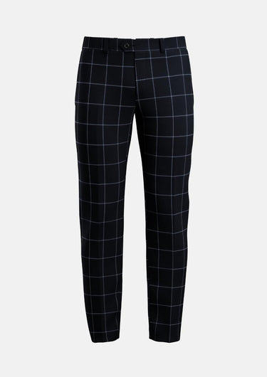 Deep Navy Windowpane Pants - SARTORO