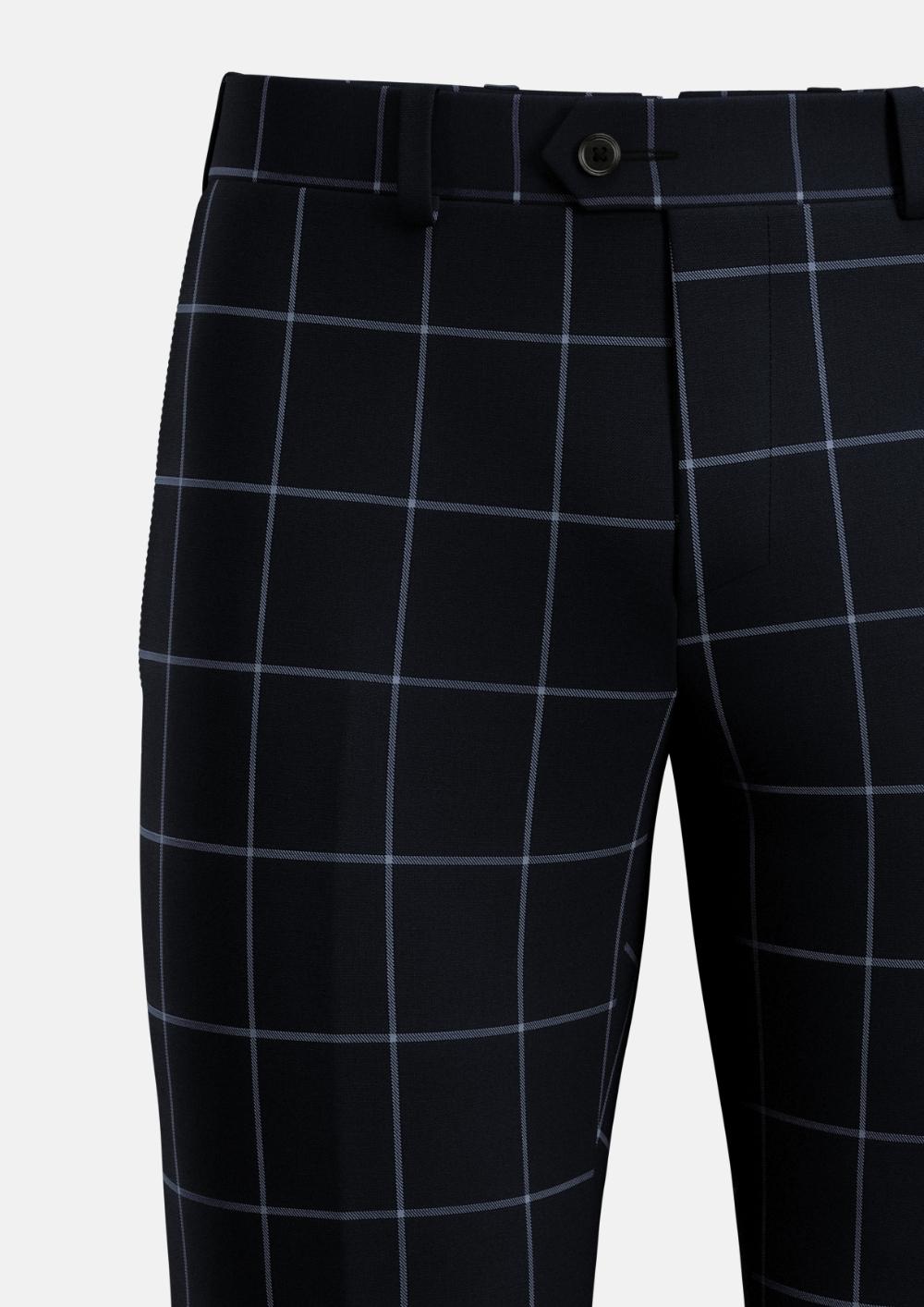 Deep Navy Windowpane Pants - SARTORO