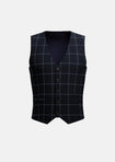 Deep Navy Windowpane Vest