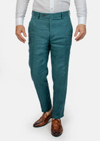 Deep Teal Linen Pants - SARTORO130