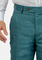 Deep Teal Linen Pants - SARTORO109