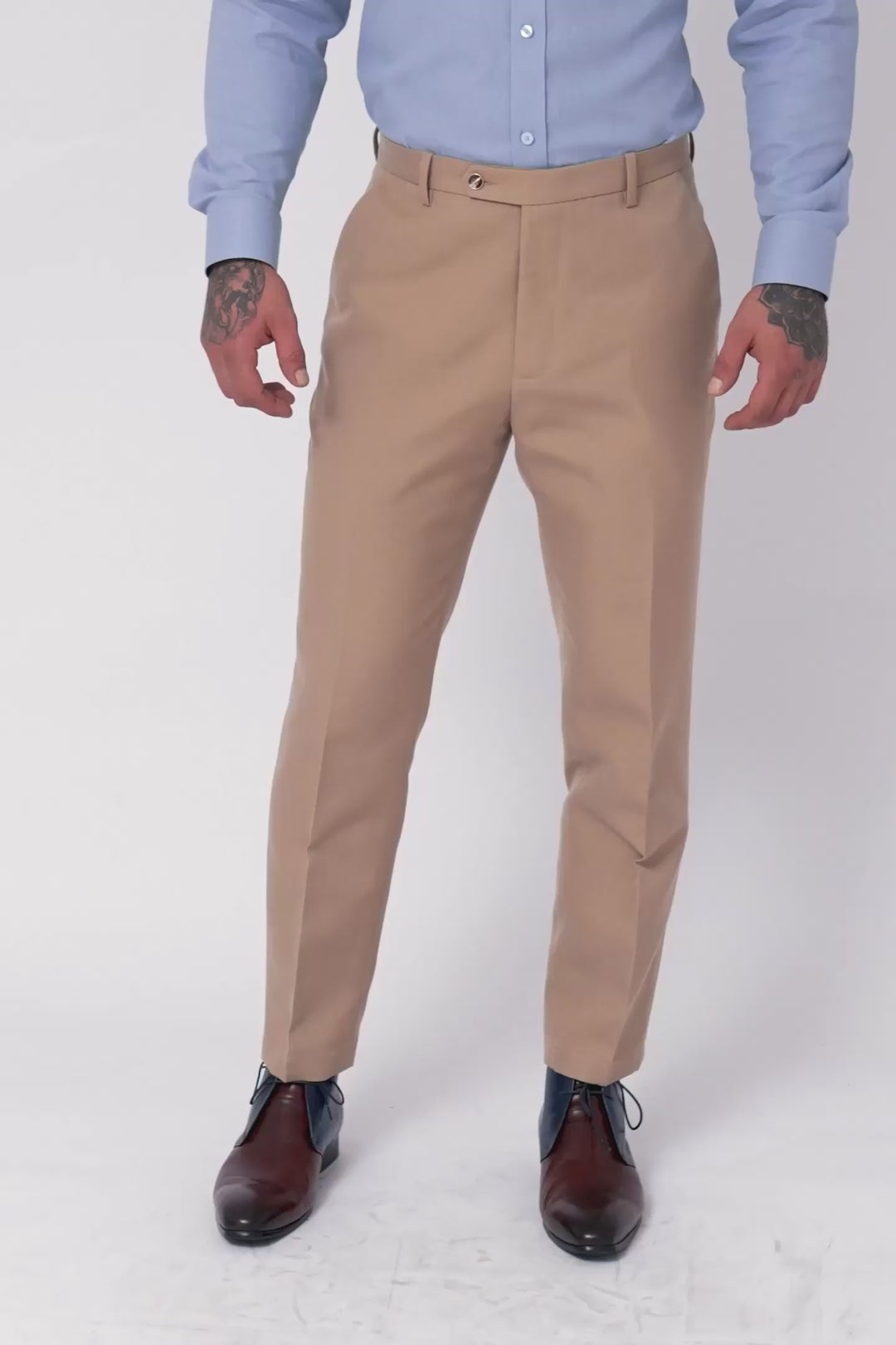 Camel Cotton Chino Pants