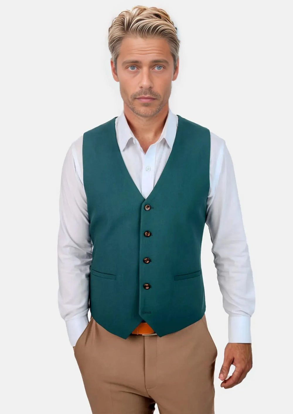 Diamantia Teal Stretch Vest36