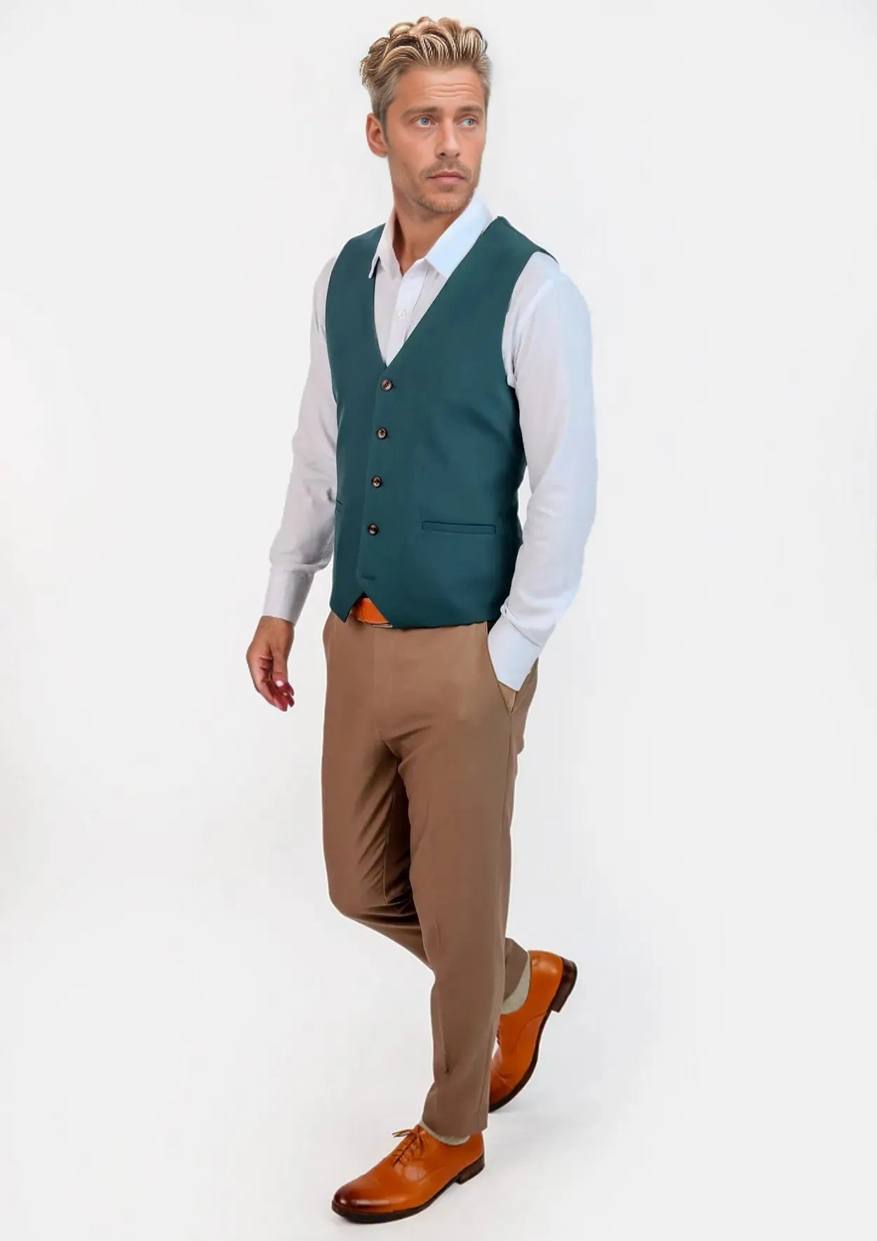 Diamantia Teal Vest - SARTORO