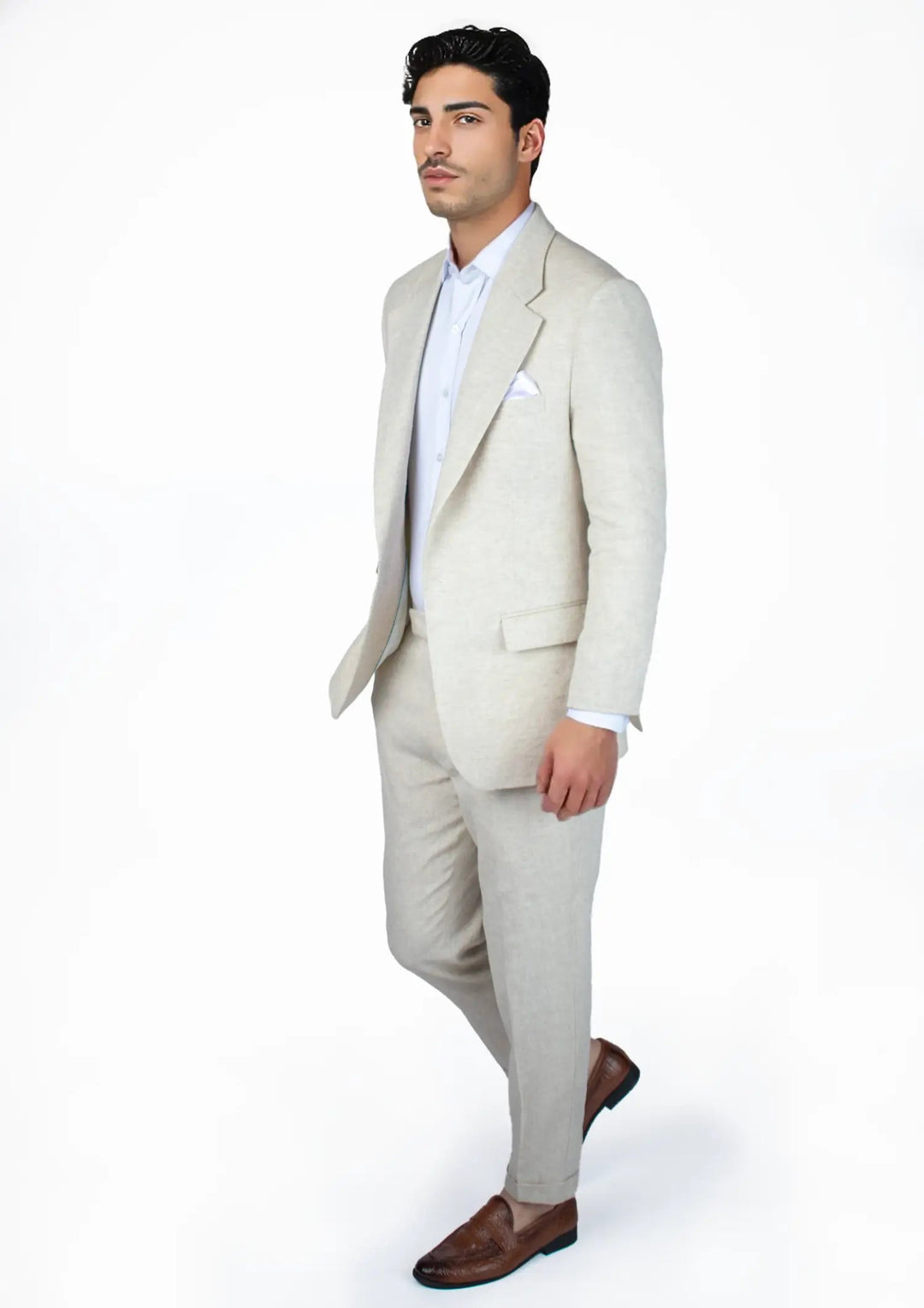 Eldridge Sand Linen Suit - SARTORO