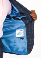 Bryant Spruce Blue Flannel Windowpane Jacket - SARTORO485