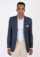 Bryant Spruce Blue Flannel Windowpane Jacket - SARTORO189