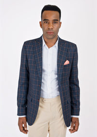 Bryant Spruce Blue Flannel Windowpane Jacket