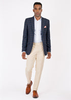 Bryant Spruce Blue Flannel Windowpane Jacket - SARTORO772