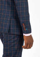 Bryant Spruce Blue Flannel Windowpane Jacket - SARTORO300