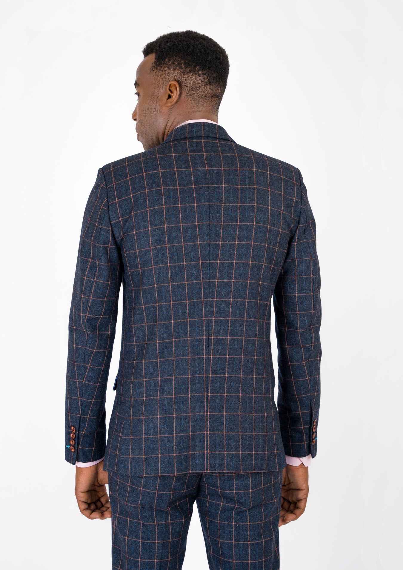 Bryant Spruce Blue Flannel Windowpane Jacket - SARTORO