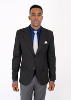 Ellis Black Crosshatch Jacket - SARTORO857
