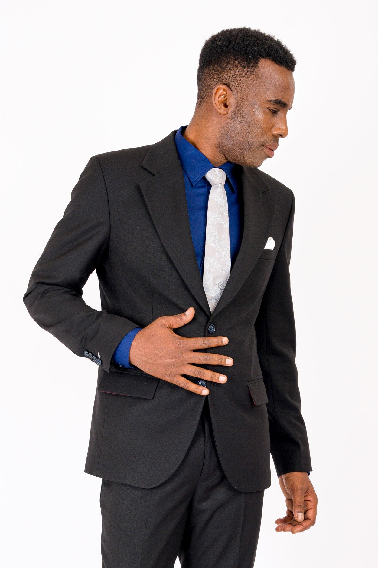 Ellis Black Crosshatch Jacket - SARTORO