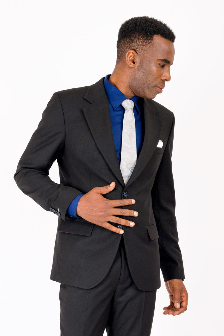 Ellis Black Crosshatch Jacket - SARTORO345