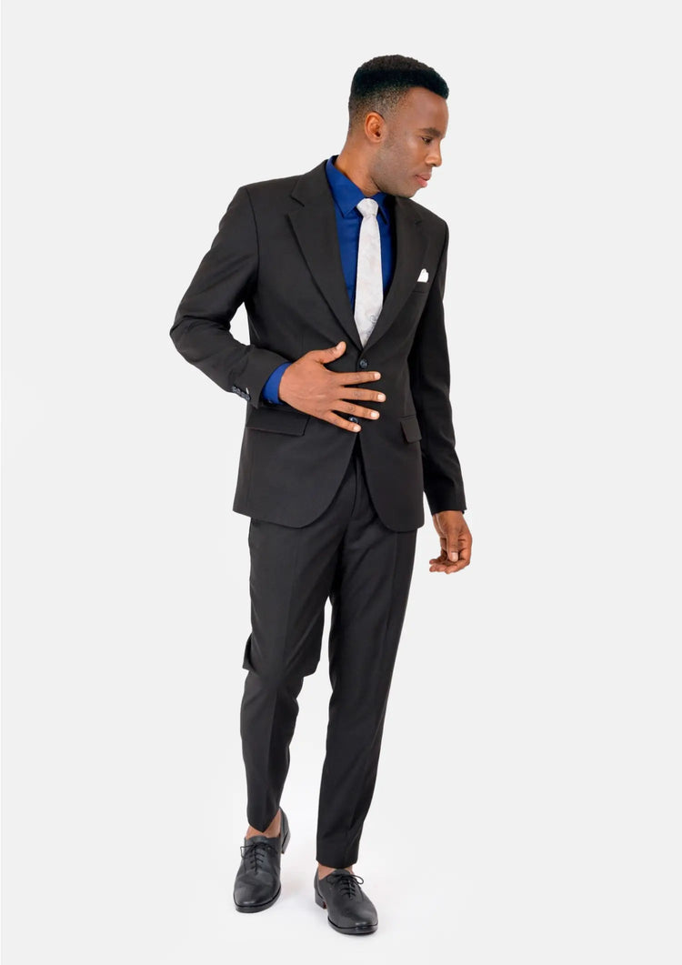 Ellis Black Crosshatch Suit - SARTORO