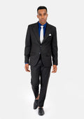 Ellis Black Crosshatch Suit - SARTORO