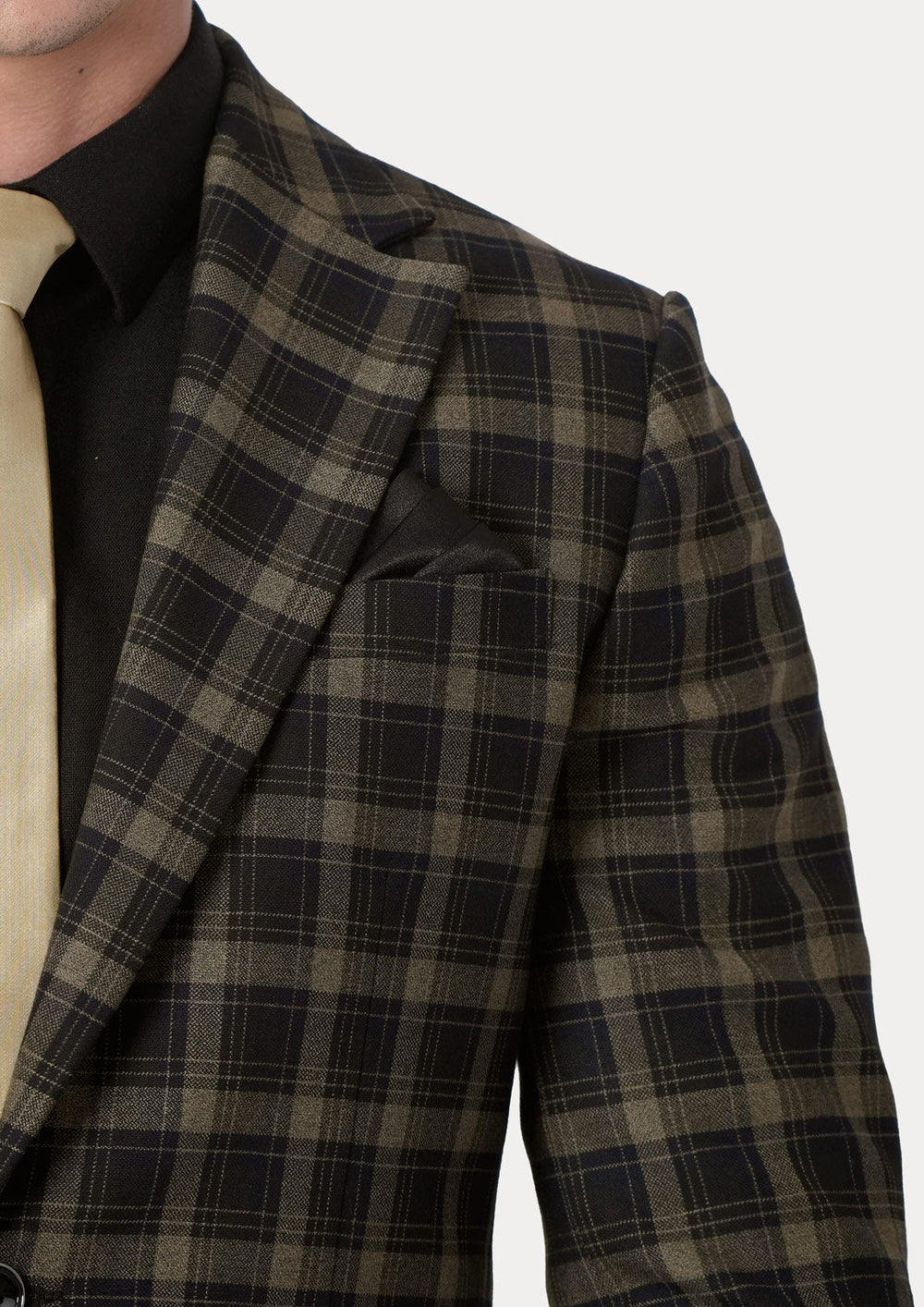 Ellis Black & Gold Check Jacket - SARTORO