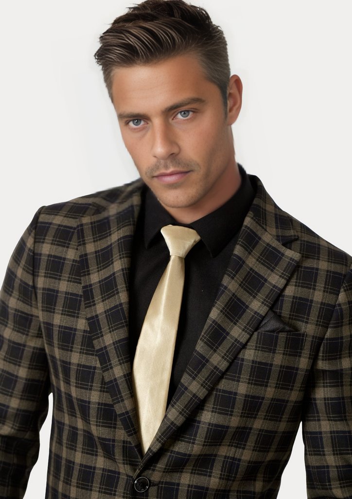 Ellis Black &amp; Gold Check Jacket - SARTORO