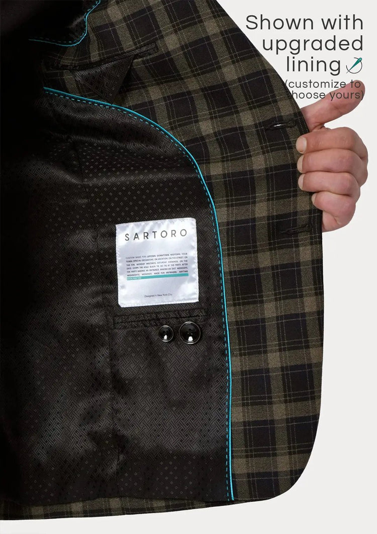 Ellis Black & Gold Check Jacket - SARTORO816