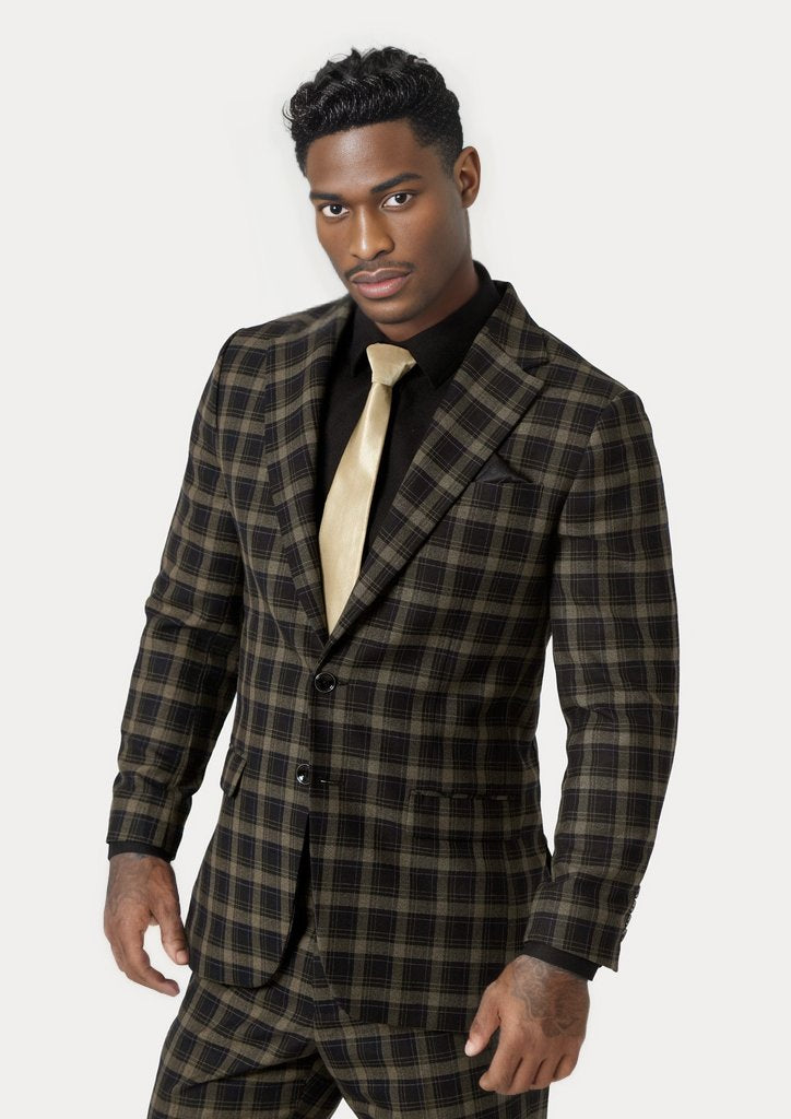 Ellis Black & Gold Check Suit - SARTORO41