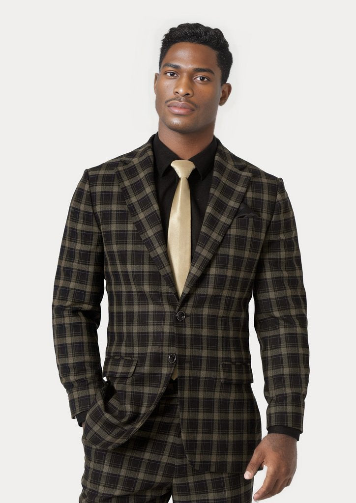 Ellis Black &amp; Gold Check Suit308