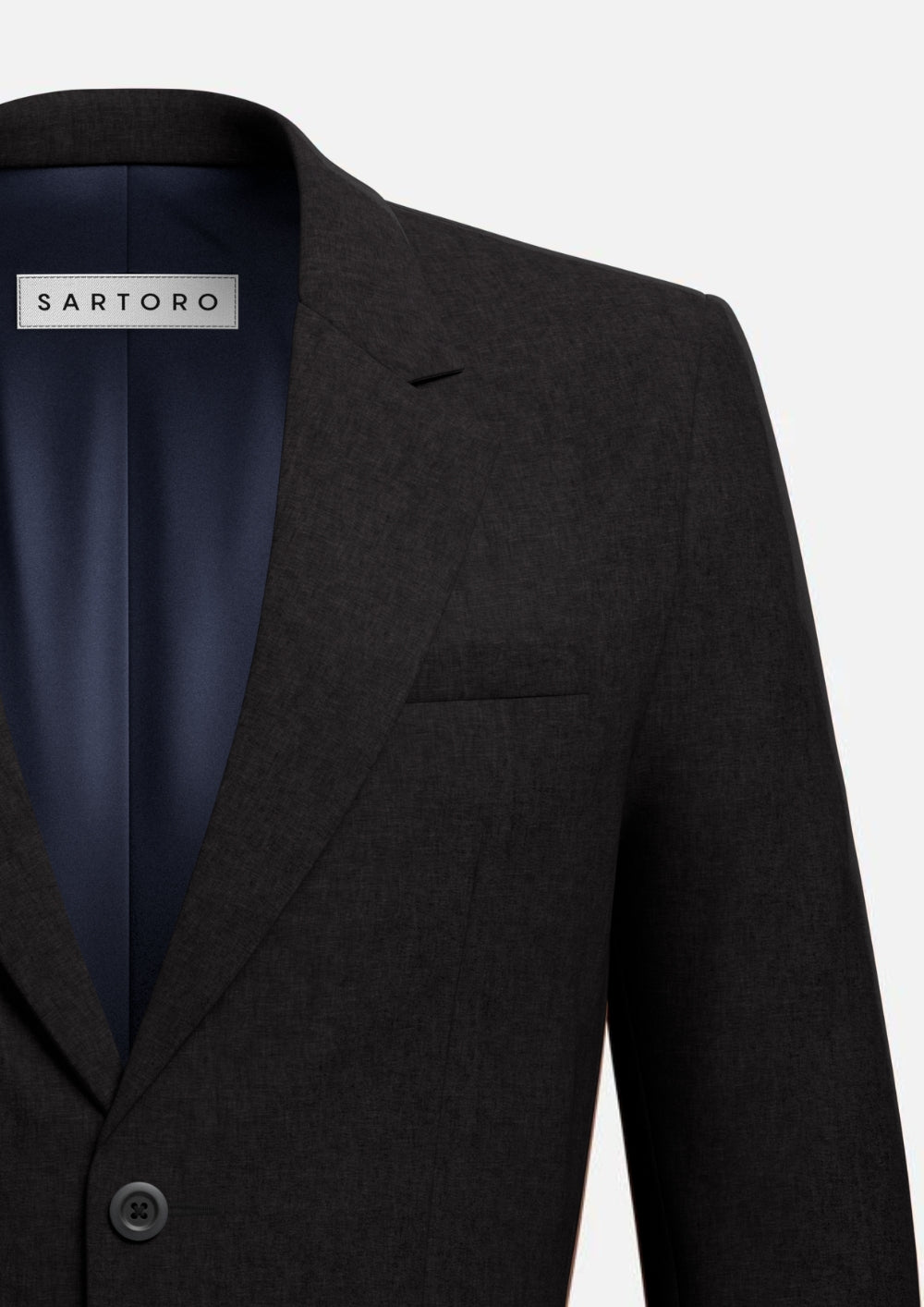 Ellis Black Linen Jacket - SARTORO