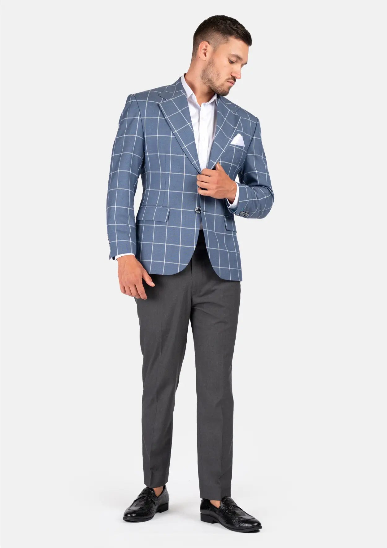 Ellis Blue Windowpane Jacket - SARTORO