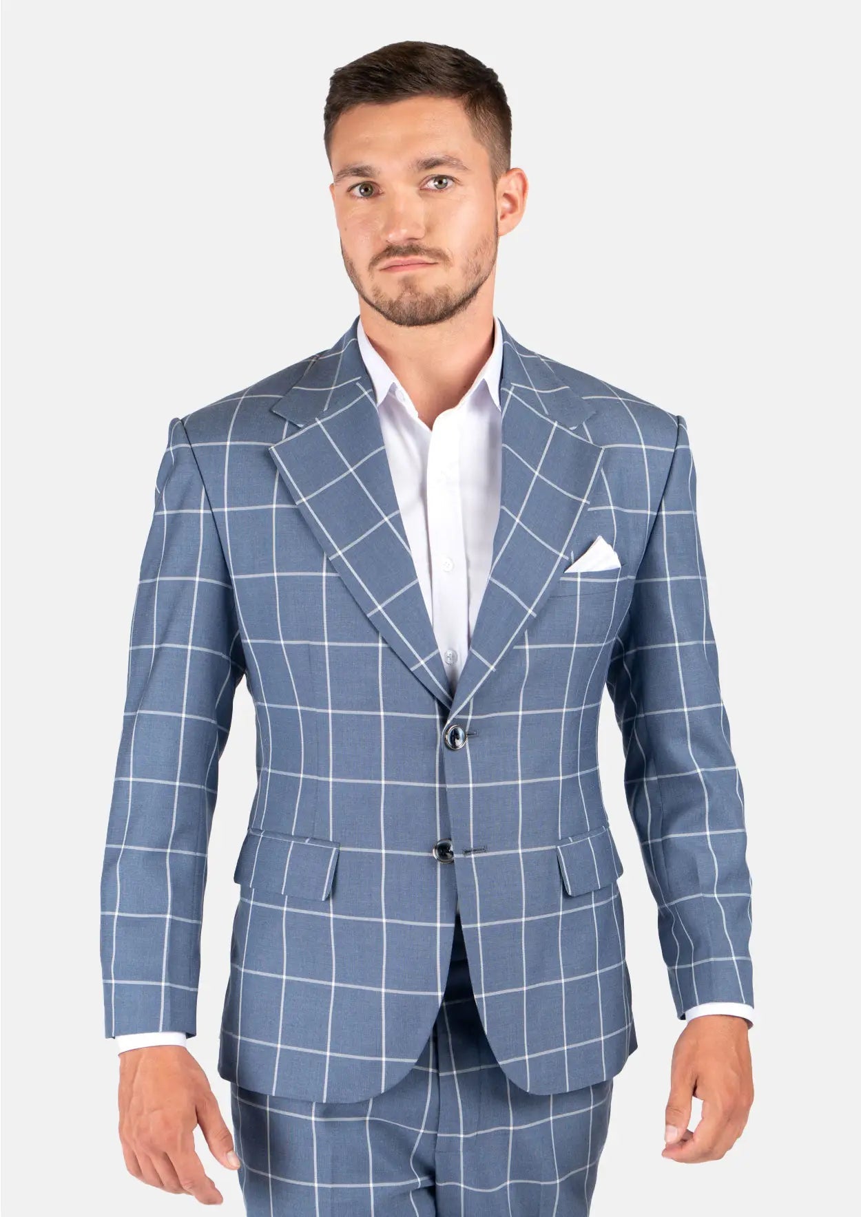 Ellis Blue Windowpane Suit - SARTORO Ellis Blue Windowpane Suit - SARTORO
