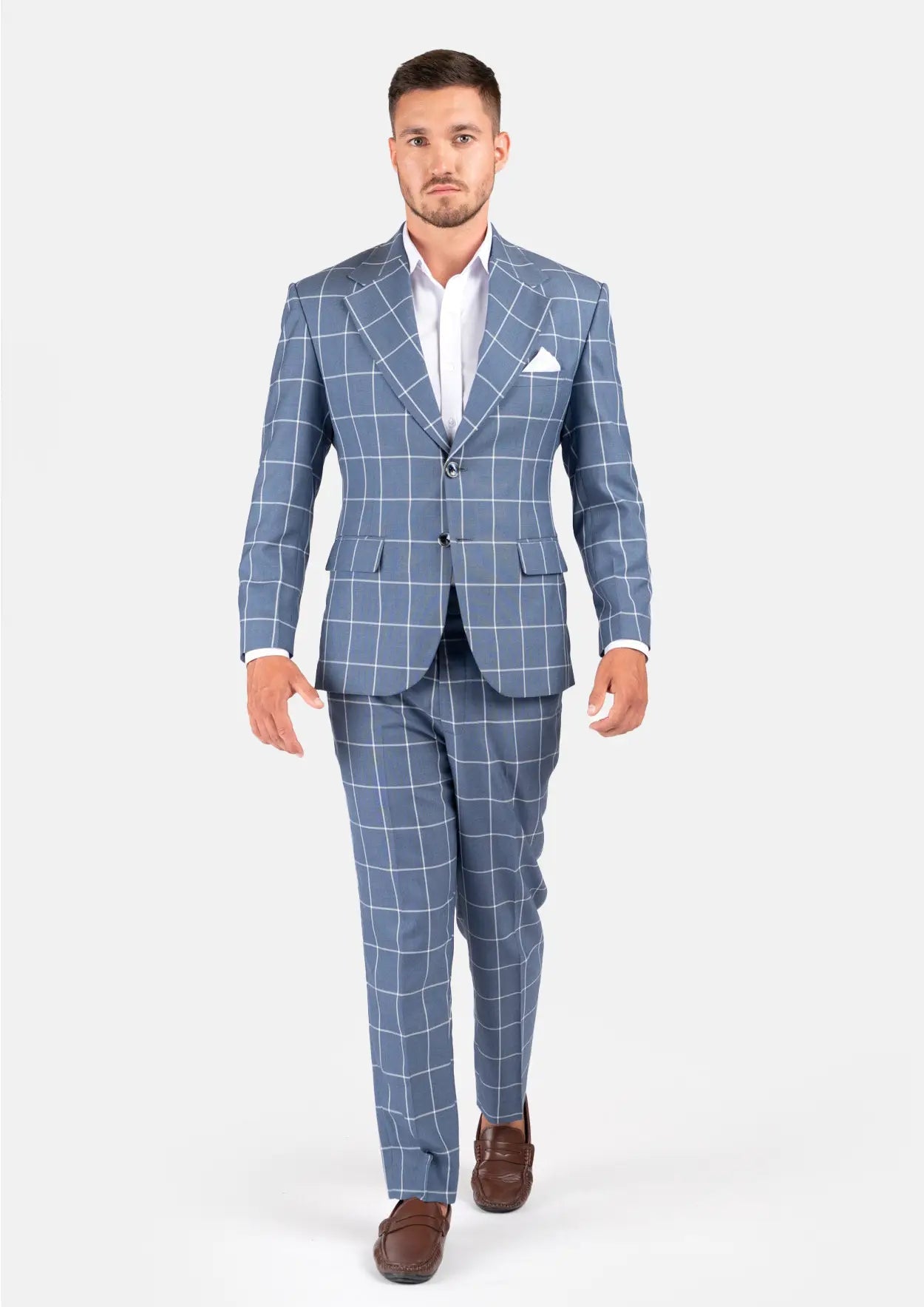 Ellis Blue Windowpane Suit - SARTORO