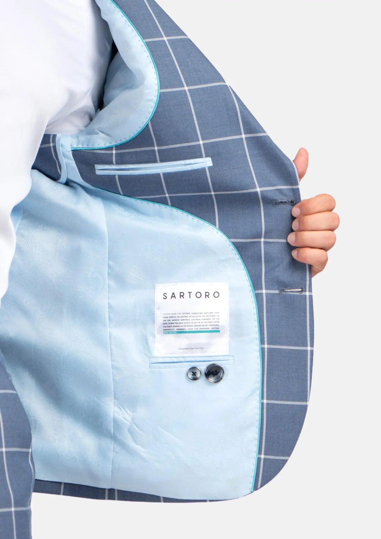 Ellis Blue Windowpane Suit - SARTORO