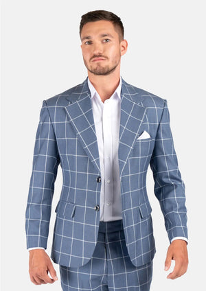 Ellis Blue Windowpane Suit
