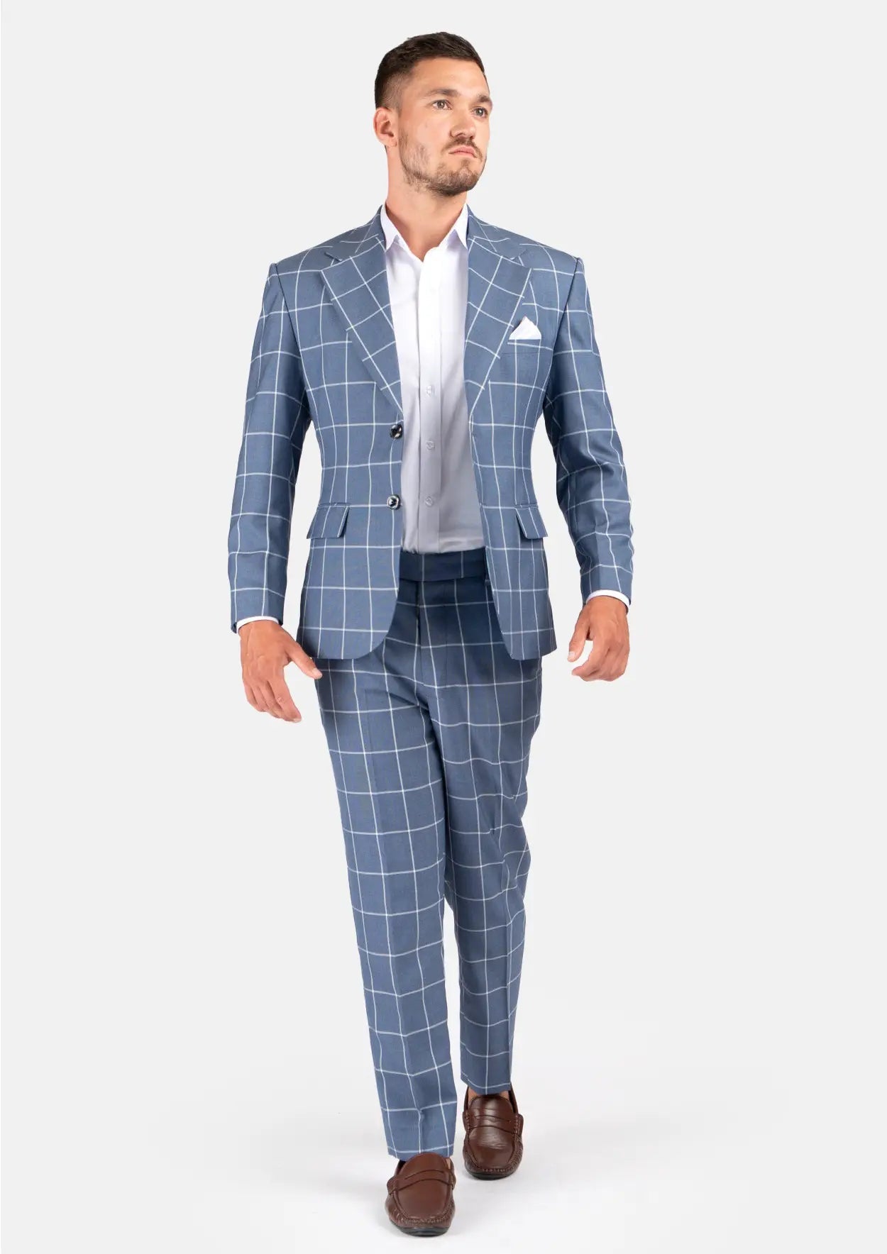 Ellis Blue Windowpane Suit - SARTORO