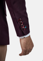 Ellis Burgundy Sharkskin Jacket - SARTORO895