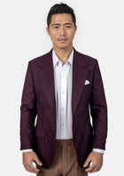 Ellis Burgundy Sharkskin Jacket - SARTORO613