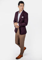 Ellis Burgundy Sharkskin Jacket - SARTORO593
