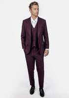 Ellis Burgundy Sharkskin Suit - SARTORO245