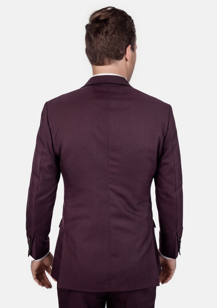 Ellis Burgundy Sharkskin Suit - SARTORO