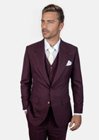 Ellis Burgundy Sharkskin Suit - SARTORO777
