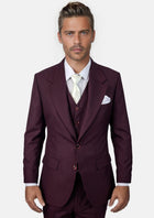 Ellis Burgundy Sharkskin Suit - SARTORO135