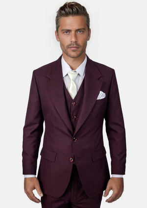 Ellis Burgundy Sharkskin Suit