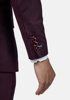 Ellis Burgundy Sharkskin Suit - SARTORO525