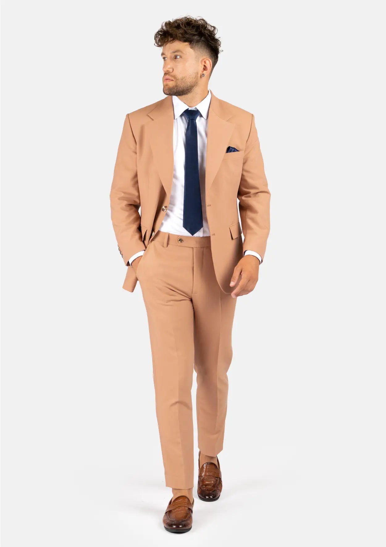 Ellis Camel Stretch Suit - SARTORO